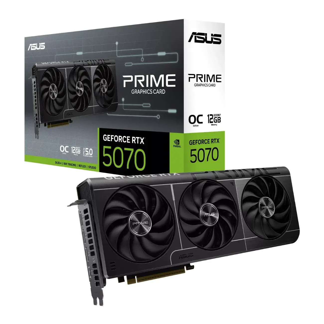 ASUS Видеокарта RTX 5070 ASUS PRIME 12GB GDDR7 256-bit 3 вентилятора