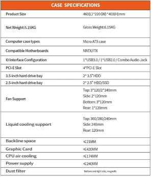 Игровой корпус Jungle Leopard MS-01G Mid Tower ATX (3 предустановленных вентилятора ARGB) – белый